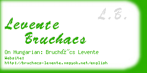 levente bruchacs business card